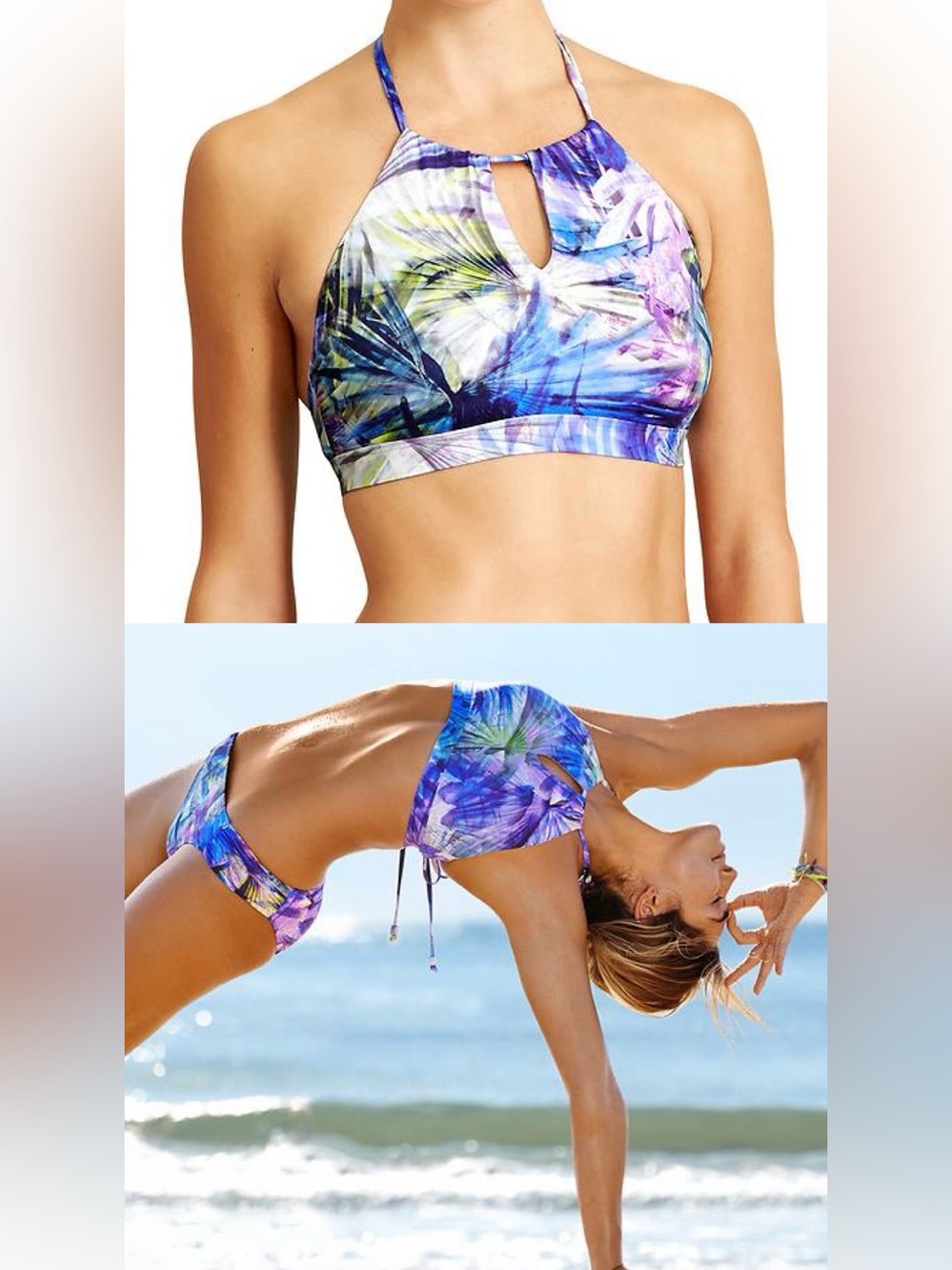 NWT Athleta Kailua High Neck Bikini 💙💜💚